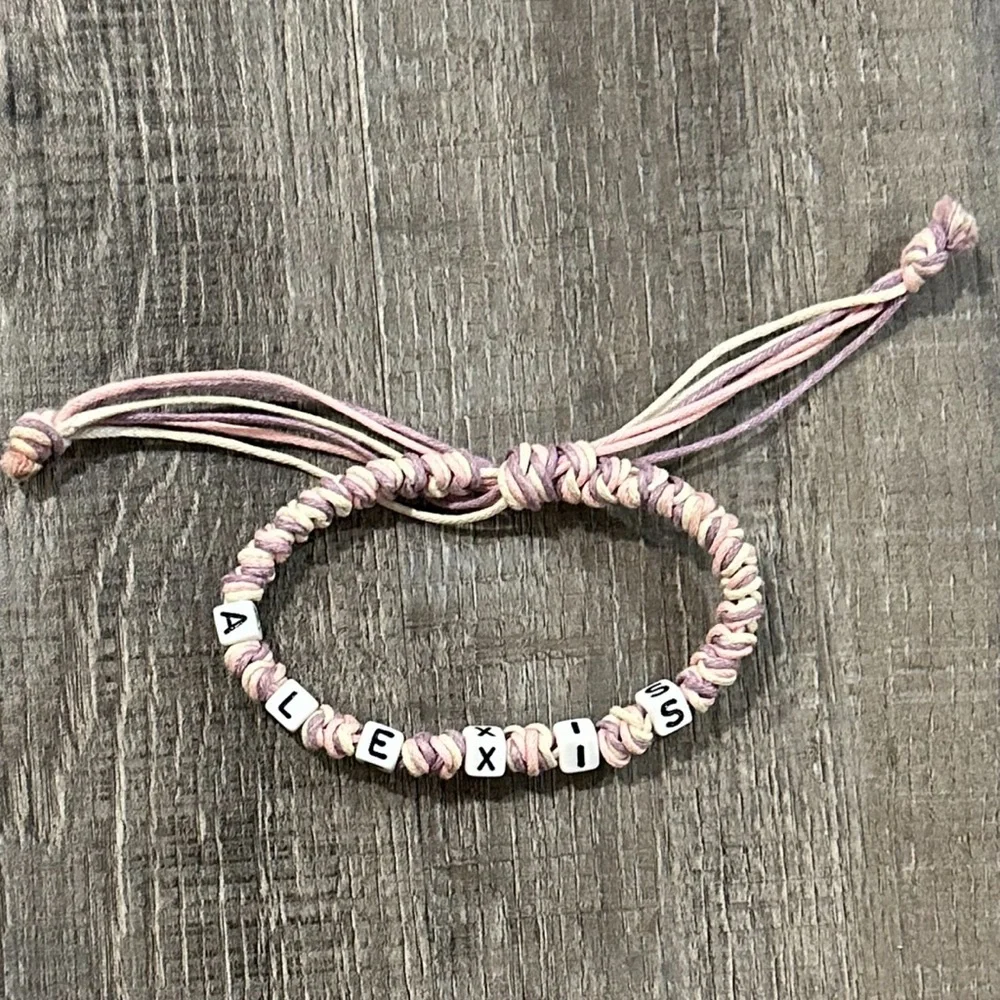 💞 Pink & Purple “Alexis” Adjustable Friendship Bracelet